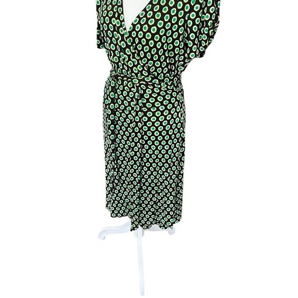 Diane Von Furstenburg Jilda Two Green Silk Retro Short Sleeve Wrap Dress 14 - Picture 5 of 12